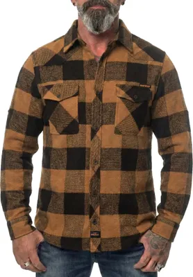 Produktbild von Herren checkered Flanell Hemd langarm Small Schwarz/Braun