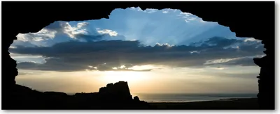Produktbild von Tulup® Glas-Bild Wandbild aus Glas - 125x50 - Wandkunst - Wandbild hinter gehärtetem Sicherheitsglas - Dekorative Wand für Küche & Wohnzimmer - Landschaften - Sonnenuntergang - Blau