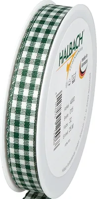 Productafbeelding van Vichy geruit cadeaulint - 15 mm x 25 m - Donkergroen