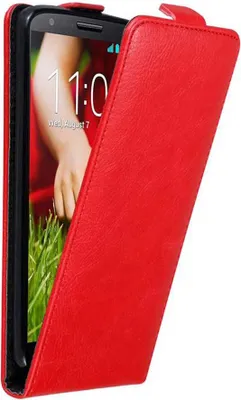 Produktbild von Cadorabo Hülle für LG G2 Schutz Hülle in Rot Flip Etui Handyhülle Case Cover