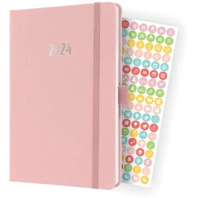 Produktbild von Wochenkalender Jolie 2024 ca. A5 1 Woche/2 Seiten Hardcover soft pink