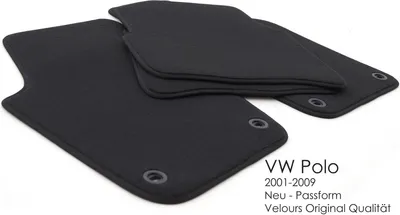 Obrázok produktu pre Podlahové rohože vhodné pre VW Polo 9N 9N3 Premium velúrové koberčeky do auta 4-dielne čierne