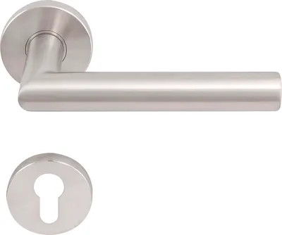 Image de Garniture SOLIDO NORWEGEN - sur rosace PZ, 38 - 45, inox mat