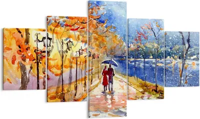 Produktbild von Bild auf Leinwand - Leinwandbild - Park Paar Baum - 125x70cm - Wand Bild - Wanddeko - Wandbilder - Leinwanddruck - Bilder - Kunstdruck - Wanddekoration - Leinwand bilder - Wandkunst - EA125x70-3557