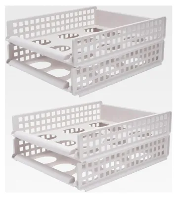 Produktbild von 2 Stück Aufbewahrungsboxen für den Kleiderschrank, faltbar, aus Kunststoff, Schubladeneinsatz für Kleidung
