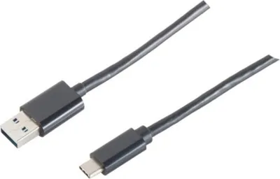 Produktbild von USB 2.0 A Stecker/ USB 3.1 C Stecker, schwarz, 1m