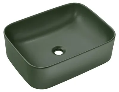 Immagine prodotto di Lavabo rettangolare da appoggio 50 cm verde opaco bagno