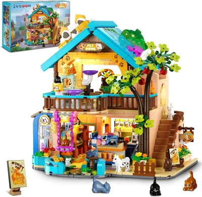 Produktbild von Tiere Bausteinset 1425 Teile, Bauspielzeug für Kinder und Erwachsene, Miniatur Zoohandlung, für Kinder