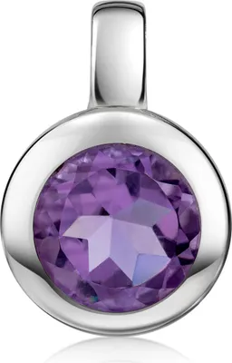 Produktbild von MATERIA by Matthias Wagner Amethyst Anhänger Edelstein Silber 925 lila rund facettiert KA-140-Amethyst