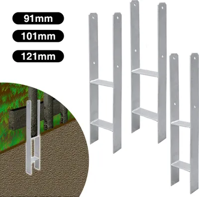Produktbild von Lospitch 4x H-Anker Pfostenträger Einschlagbodenhülse 600MM Pfostenanker Bodenhülse