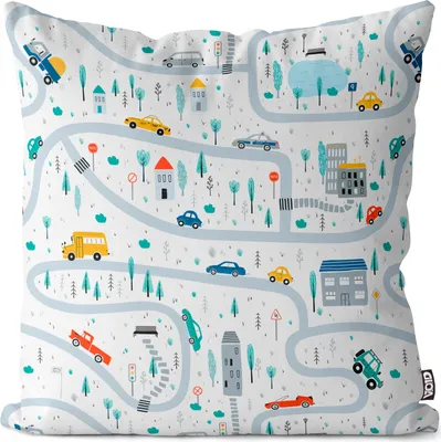 Produktbild von VOID Straßen Spielzeug Autos Kinder Kissenbezug Kissenhülle Sofakissen Kissen Deko Outdoor-Kissen Dekokissen