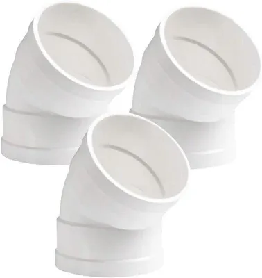 Obrázok produktu pre PVC kolená 45° kolená 50 mm biele