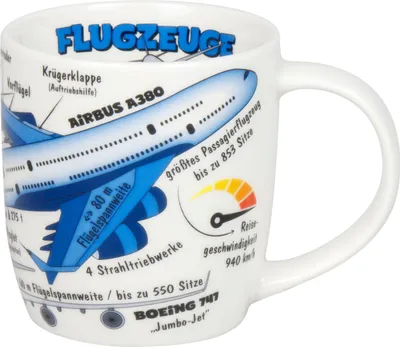 Produktbild von KÖNITZ 1172673028 Kid's Wissen Flugzeuge 230 ml aus Porzellan / Kinderbecher