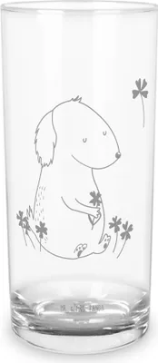 Produktbild von Mr. & Mrs. Panda Glas Hund Kleeblatt 200 ml - Transparent - Geschenk, Cocktailglas, Wasserglas, Tumbler, Viel Glück, Sprüche, Trinkglas, Longdrinkglas, Motivation