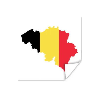 Obrázok produktu pre MuchoWow® Plagát - Ilustrácia Belgicka vo farbe štátnej vlajky - 100x100