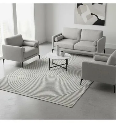 Immagine prodotto di Melis Home tappeto a pelo lungo Grigio 80x150 cm moderno color crema con rilievi geometrici scolpiti, per soggiorno o camera da letto,  Oeko-Tex