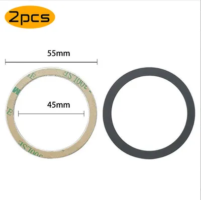 Produktbild von 2er-Pack Magsafe Metallring magnetisch Ladegerät induktives Zubehör Ring Metall Schwarz