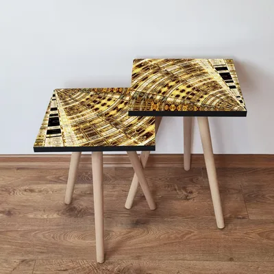 Immagine prodotto di Skye Decor, 2Shp142 - Oro, tavolino (2 pezzi), oro, 100% MDF, 35 x 35 x 47 cm