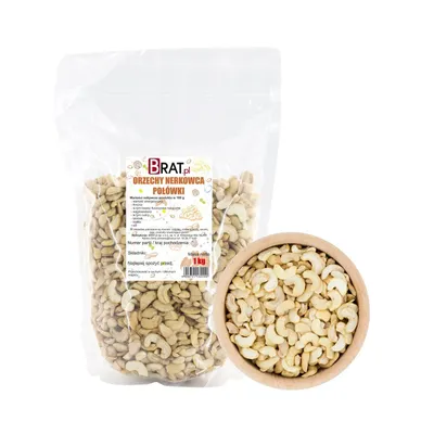Zdjęcie produktu dla Orzechy nerkowca połówki 1kg Brat.pl