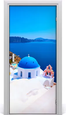 Produktbild von Tulup Türaufkleber 95x205 cm Dekorative Aufkleber Selbstklebend Wasserdichte Tapete Abnehmbar Schlafzimmer Wohnzimmer Wohnkultur - Santorini Griechenland