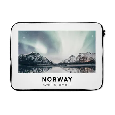 Produktbild von MuchoWow® Laptop Hülle 14 ZollNorwegen - Nordlichter - Wasser Laptoptasche - Laptoptasche - Stoßsicher - Schutzhaube