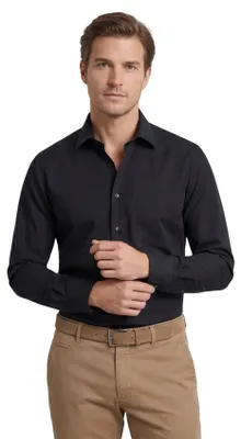 Produktbild von Olymp schwarzes bügelfreies Hemd Modern Fit