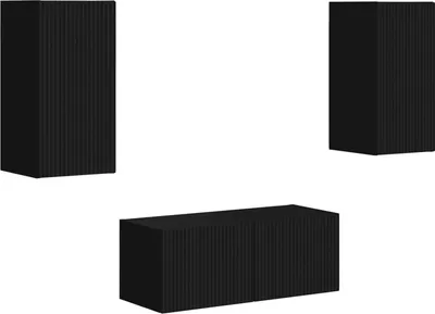 Produktbild von TV-Schrankset 6 stk. Schwarz Holzwerkstoff