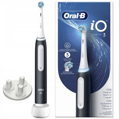 Zdjęcie produktu dla Oral-B iO 8006540730744, Dorosły, Wibrująca szczoteczka do zębów, Codzienna pielęgnacja, Delikatny, Wybielający, Czarny, 2 min, Okrągły