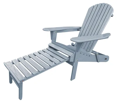 Image de Axi Alexa Chaise Adirondack Avec Repose-Pieds, Pliable, Couleur Grise | Transat De Jardin / Bain De Soleil / 100 % Bois De Pruche, Pour 1 Personne,