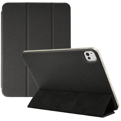Productafbeelding van Accezz Leather Trifold Bookcase voor de Apple iPad Pro 13 (2025) M5 / (2024) M4 - Zwart