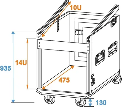 Produktbild von ROADINGER Spezial-Kombi-Case Profi, 14HE mit Rollen (3010999P)