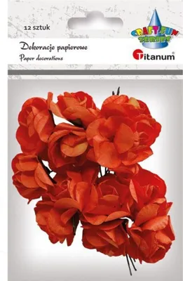 Produktbild von Papierrosen auf einem Draht 25mm orange 12 Stk. Titan