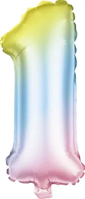 Produktbild von Folienballon Zahl 1 bunt 100 cm
