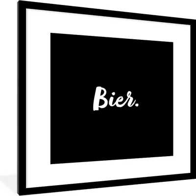 Produktbild von MuchoWow® Gerahmtes Poster Zitate - Bier - Alkohol - Getränk - Text 40x40 cm - Poster mit Schwarzem Bilderrahmen Wandposter Rahmen Foto Bilder - Poster - Plakat im Rahmen