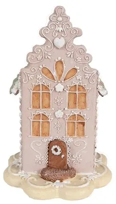 Immagine prodotto di Casa di pan di zenzero Clayre & Eef 20 cm in poliresina rosa