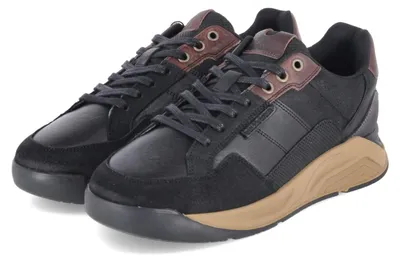 Zdjęcie produktu dla Męskie, niskie sneakersy Bullboxer, kolor czarny, wykonane ze skóry i materiału tekstylnego, rozmiar: 46