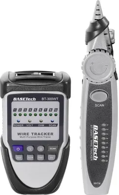 A wire tracker device and its probe are shown against a white background.