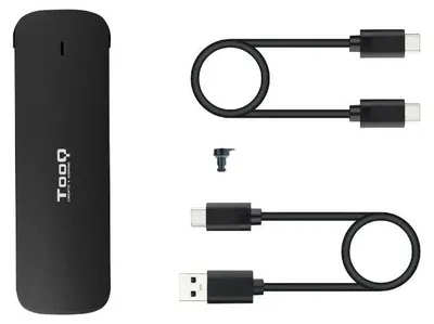 Produktbild von TooQ TQE-2201B, SSD-Gehäuse, M.2, PCI Express, 10 Gbit/s, USB Anschluss, Schwarz