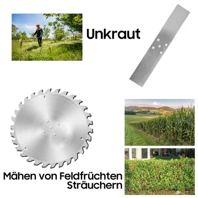 Produktbild von Akku-Rasentrimmer Rasenmähermesser, zwei 6-Rundmesser und zwei 6-Vierkantmesser