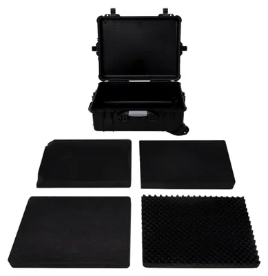 Produktbild von Hartschalenreisekoffer schwarz 63x50x23 cm mit Rollen und ausziehbarem Griff