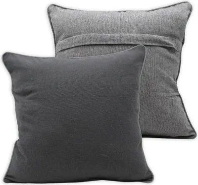 Zdjęcie produktu dla Poszewka na poduszkę HOME ELEMENTS z obramowaniem, ciemnoszara i jasnoszara, bawełna z recyklingu