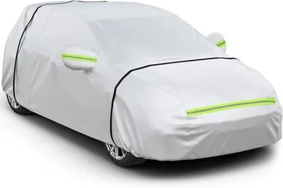 Productafbeelding van Autohoes Waterdicht - Buitenbescherming Auto - Bescherming Tegen Weer - Met Reflecterende Strips - 435x185x160cm - Zilver