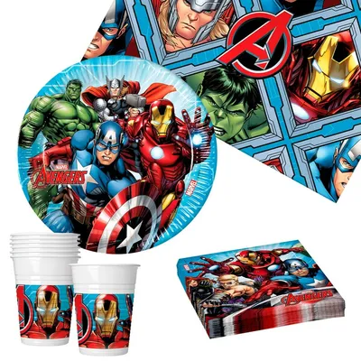Produktbild von Set Partyartikel The Avengers 37 Stücke
