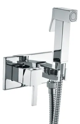 Produktbild von Bidet-Handbrause-Set für WC Unterputz eckig Messing