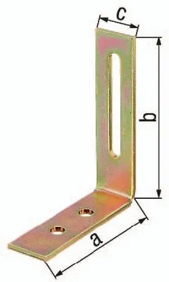 Obrázek produktu pro Alberts 847623 Verstellwinkel, mit Langloch, galvanisch verzinkt, dickschichtpassiviert, 65 x 80 x 20 mm, 25er Set