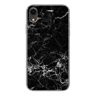 Produktbild von MuchoWow® Handyhülle Schutzhülle Hülle für iPhone XR Marmor - Stein - Schwarz Silikon Softcase Handy Hülle - Schutzdeckel