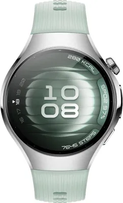 Image de Huawei Watch 5 (42mm), bracelet en Fluorelastomère vert clair, corps en métal, Soc-L19F