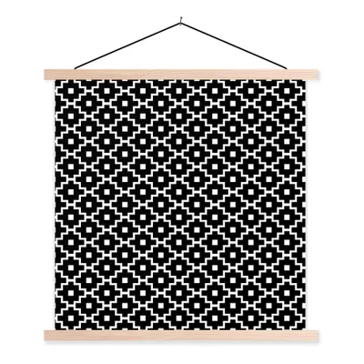 Produktbild von MuchoWow® Textilposter Formen - Abstrakt - Muster 60x60 cm mit holzfarbenen Rahmen - Wanddekoration