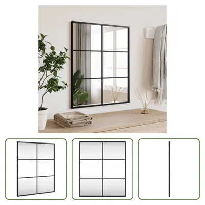 Zdjęcie produktu dla Lustro ścienne Living Store czarne 50x60 cm prostokątne żelazo