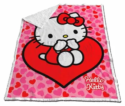 Image de Hello Kitty Korallenrote Sherpadecke 120x150cm